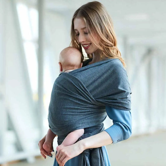 Cotton Baby Wrap Carrier: Stretchy Travel Sling for Newborn to Toddler - Suitable for Babies 0-36 Months