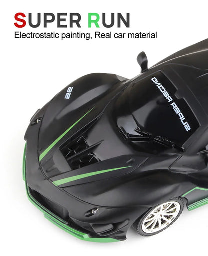 1/18 Scale RC Sports Car with LED Light - 2.4G Radio Remote Control, High-Speed Drifting Vehicle, Racing Toy for Boys and Girls