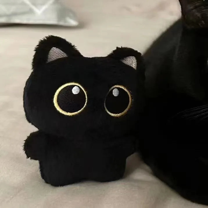 10cm Cute Black Cat Plush Toy - Small Pendant, Cuddly Pillow Cushion Doll for Boys and Girls, Perfect Birthday Gift