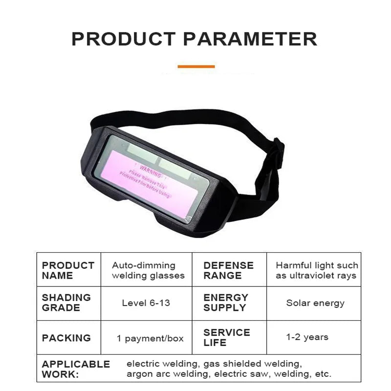 Automatic Dimming Welding Glasses | Solar Goggles for Argon Arc Welding, Anti-Glare Tools for Welders