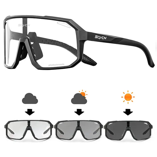 Photochromic Cycling Sunglasses: Mountain & Road Eyewear for Men and Women - New Bicycle Riding Goggles for Outdoor Sports and Hiking