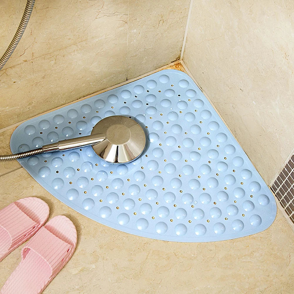 54x54cm Anti-Slip PVC Corner Shower Mat with Suction Cups – Hotel and Home Bathroom Cushion