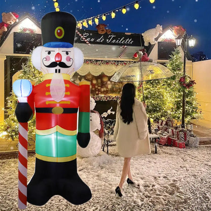 2.4M Inflatable Nutcracker Soldier with LED Light - Outdoor Christmas Decoration for Home, Yard, Garden, Indoor Xmas Decor