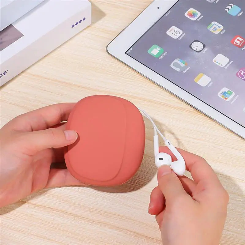 Silicone Headphone Storage Box: Earphone, Data Cable, U Disk Organizer - Cute Coin Purse Case for Home and Travel