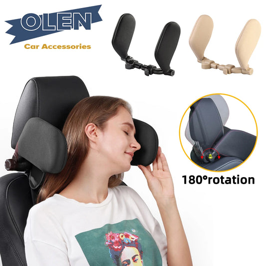 Memory Foam Car Neck Headrest Pillow Cushion - Telescopic Support for Cervical Spine Comfort - Ideal for Adults & Children for Sleep and Side Head Support