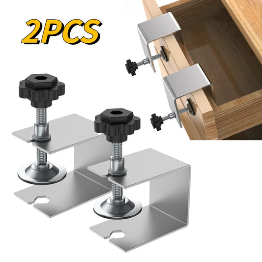 Woodworking Jig Cabinet Tool: 2Pcs Steel Drawer Front Installation Clamps - Home Furniture Accessories for Drawer Panel - Hand Tool