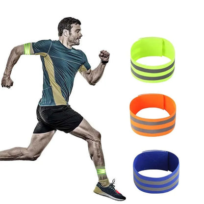 2 Piece LED Reflective Armbands Set - Safety Light Straps for Night Running, Cycling, and Walking