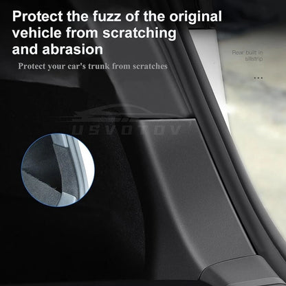 Tesla Model Y Trunk Protector Guard - Anti-Scratch Rear Cargo Threshold Sill Cover, Bumper ABS Organizer Pad Accessories