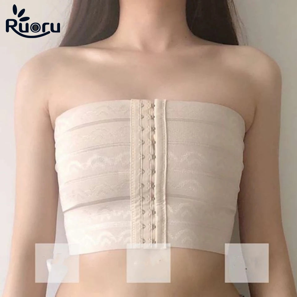 Ruoru Breathable Strapless Chest Binder | Tube Bust Compression for Trans Les, Tomboy, Cosplay | Cos Man/Male Character Costume