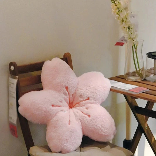 Ins Pink Cherry Petals Pillow – Plush Tatami Floor Cushion for Girl's Bedroom and Living Room Decor