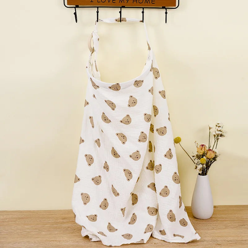 Cotton Muslin Baby Nursing Cover: Breathable Breastfeeding Privacy Apron & Feeding Blanket - Ideal Stroller Blanket for Comfortable Nursing