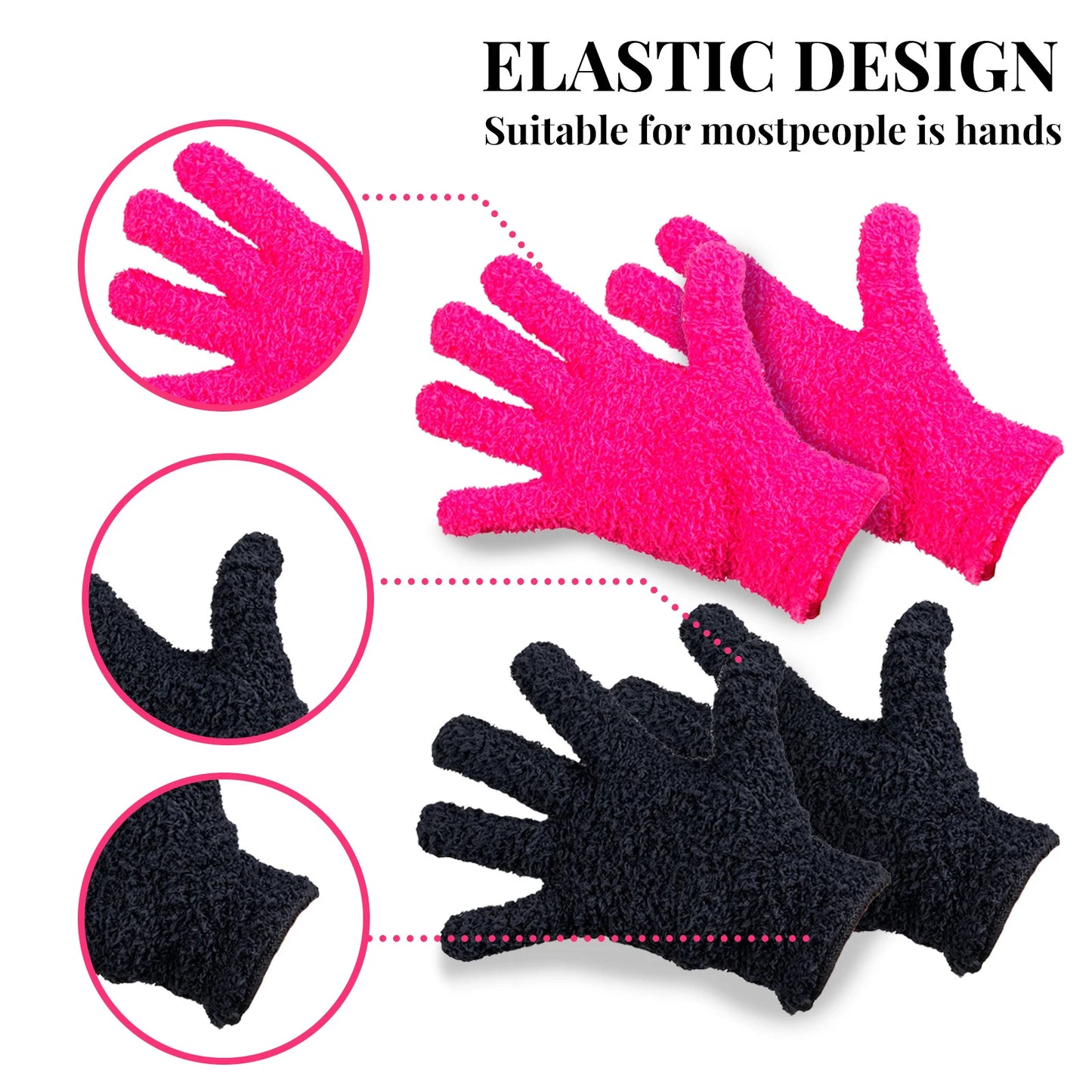 Heat Resistant Nylon Bleach Gloves for Hair Straightening, Curling - Hairdressing Finger Glove Salon Styling Tools
