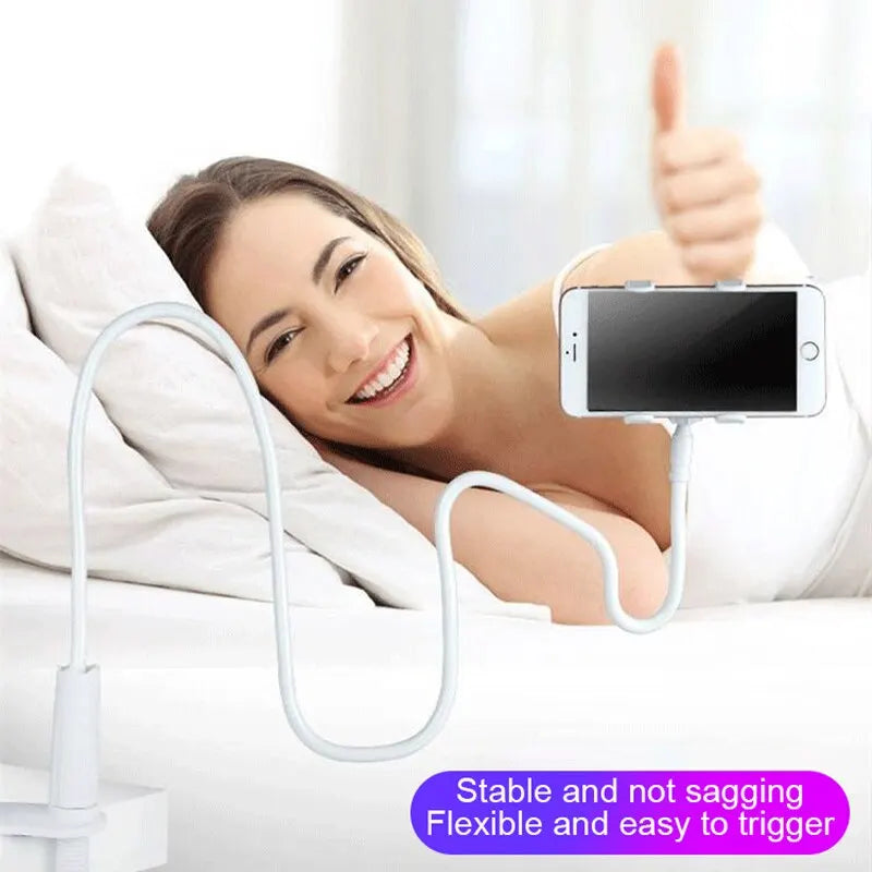360° Flexible Clip Mobile Phone Holder Stand - 75cm Portable Lazy Bed/Desktop Bracket for Smartphones