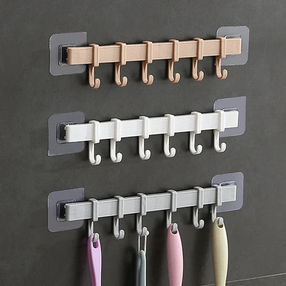 Multifunction Kitchen Storage Hook - 6 Hook Home Organizer for Cupboards, Pantries, Chests, Towels, and Wardrobes