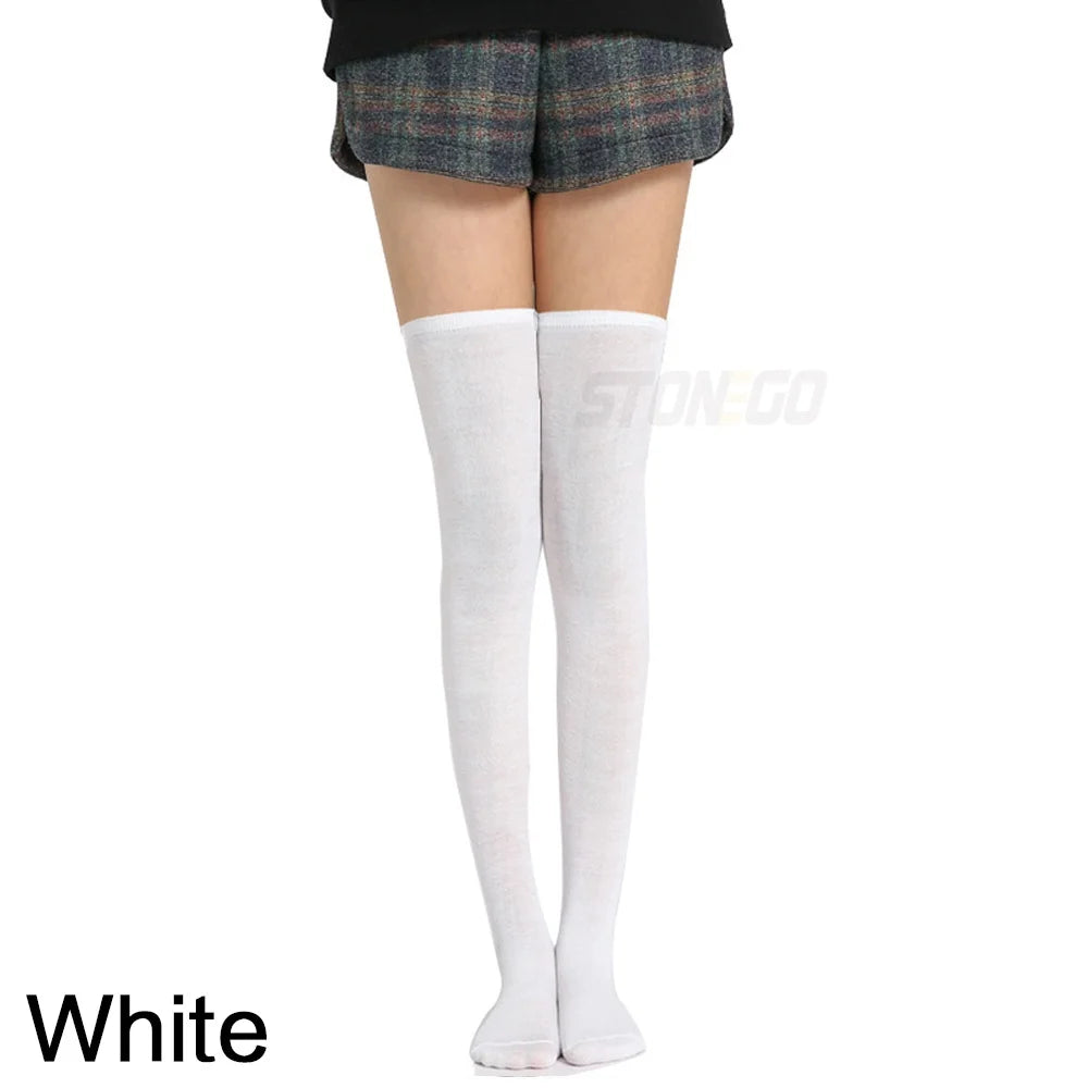 Women's Fashion Over Knee Socks - Solid Warmers, Knee High Socks in 5 Optional Colors