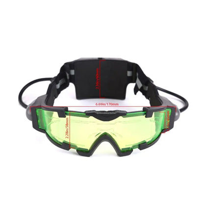 Adjustable LED Night Vision Motorcycle Goggles – Windproof Racing and Hunting Glasses with Flip-Out Light