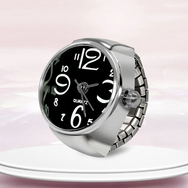 New Ring Watch – Creative Circular Dial with Alloy Shell, Hot Selling Finger Ring Style for Men and Women Couples