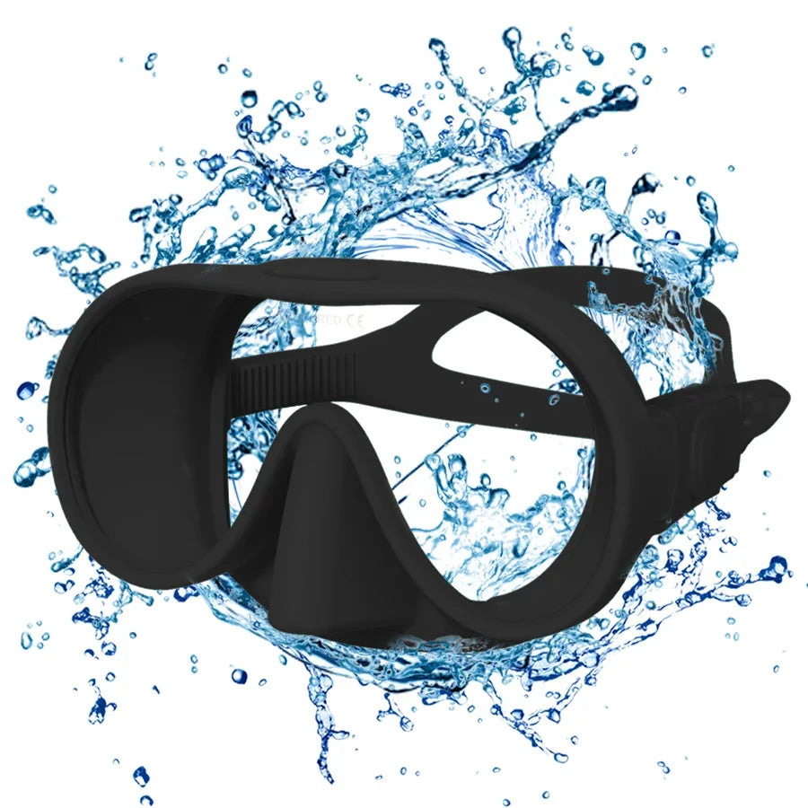 Anti-Fog Diving Facial Mirror - 180° Snorkeling Mask with Respiratory Tube for Deep Water Diving