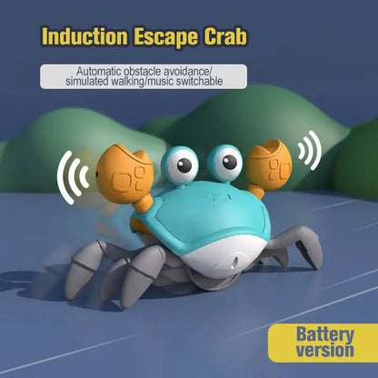 Dancing Crab Toy for Babies: Interactive Crawling Escape Crabs - Walking, Dancing with Music - Automatically Avoids Obstacles - Fun and Engaging Toy