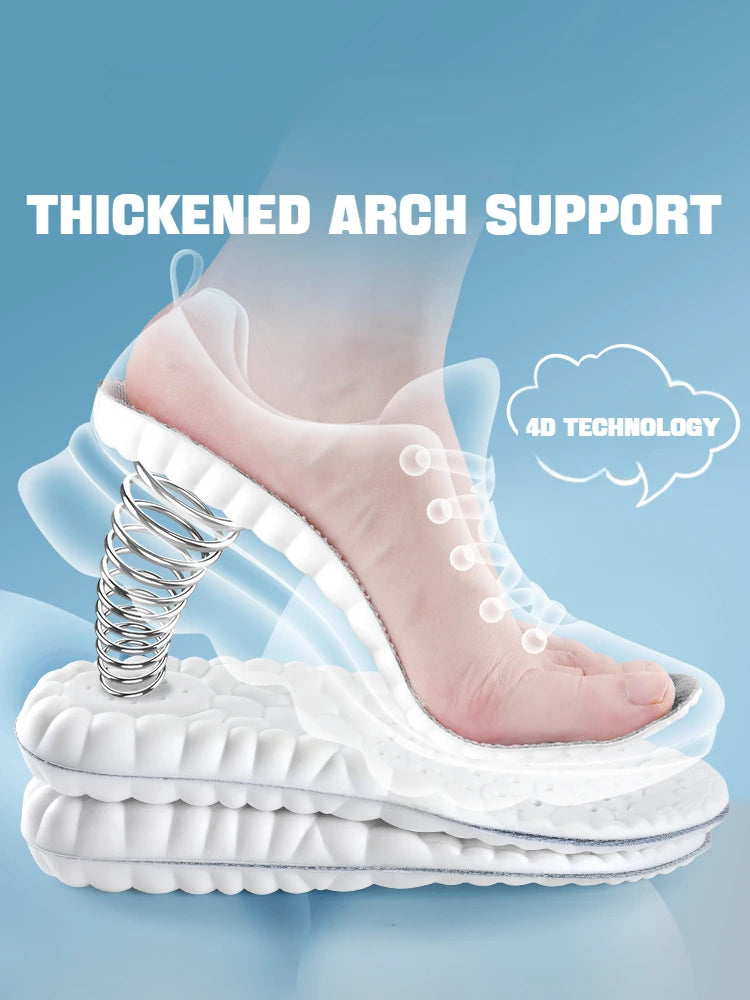 Plantar Fasciitis Relief Insoles - Arch Support Orthopedic Inserts for Sports Shoes | Shock Absorption Shoe Pads