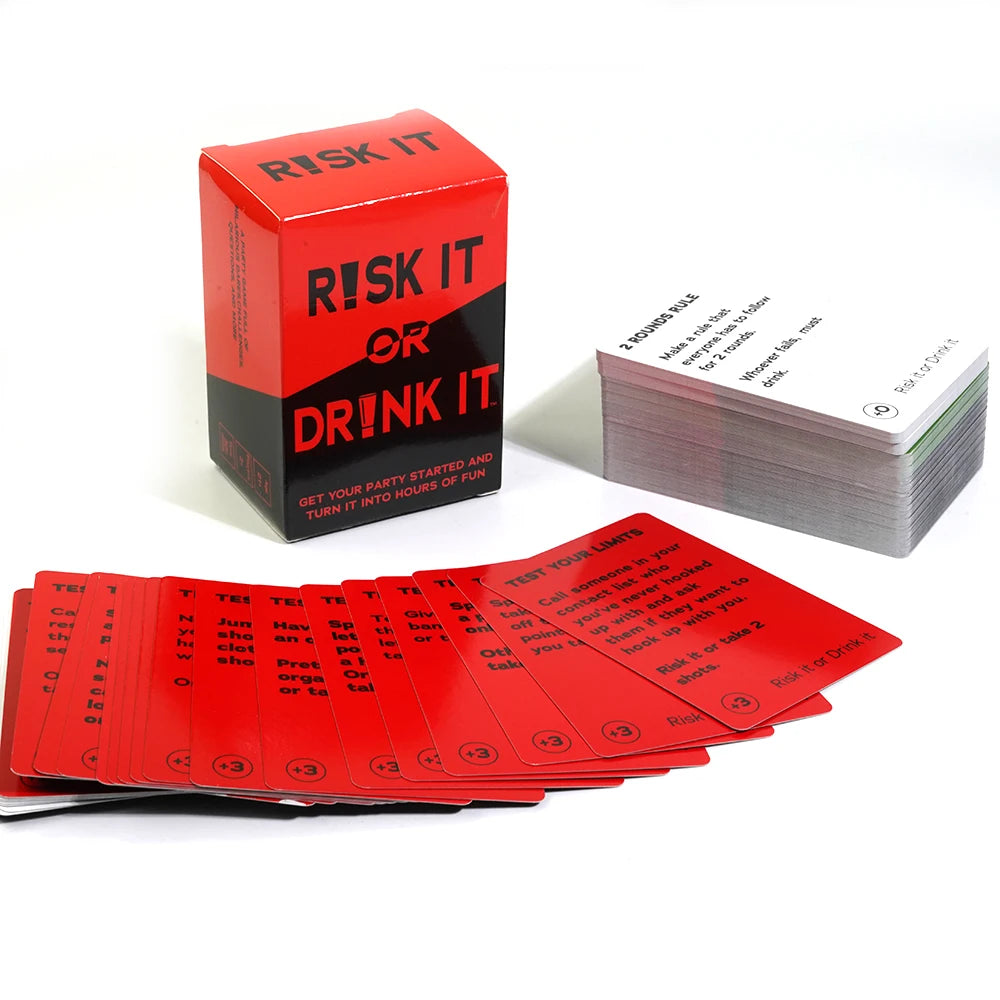 Risk It or Drink It: Hilarious College Party Game with Dares, Challenges, and Questions for Adults