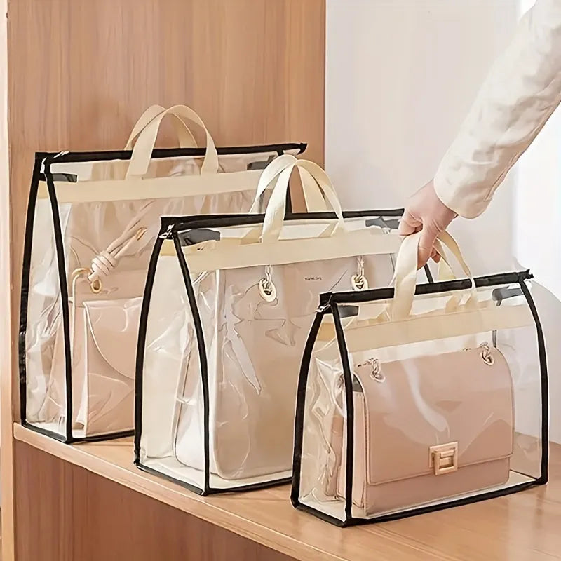 Clear Handbag Dust Bags: Purse Storage Organizer for Closet - Zipper Hanging Storage Bag for Handbags, Keep Your Collection Neat