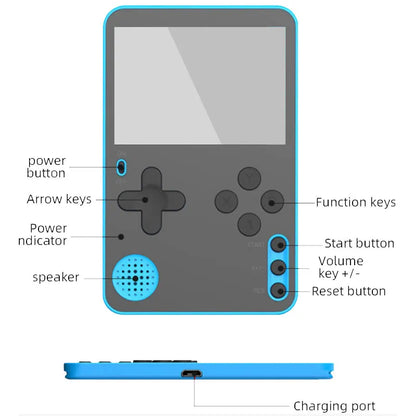 Portable Handheld Game Console: 500 Classic Games Retro Video Mini Console with LCD Screen - Rechargeable, Great Gift for Kids and Adults