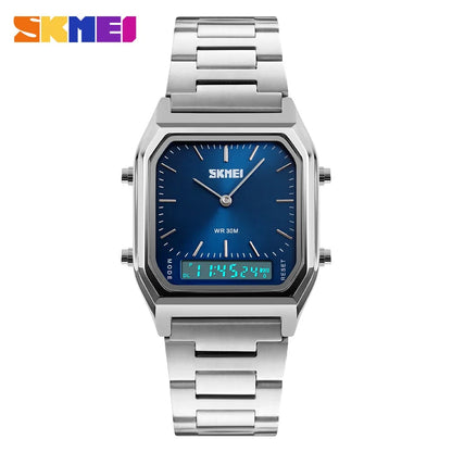 SKMEI 1220 Luxury Dual-Time Waterproof Quartz Watch for Men – Casual Sport Digital 1612 Relogio Masculino