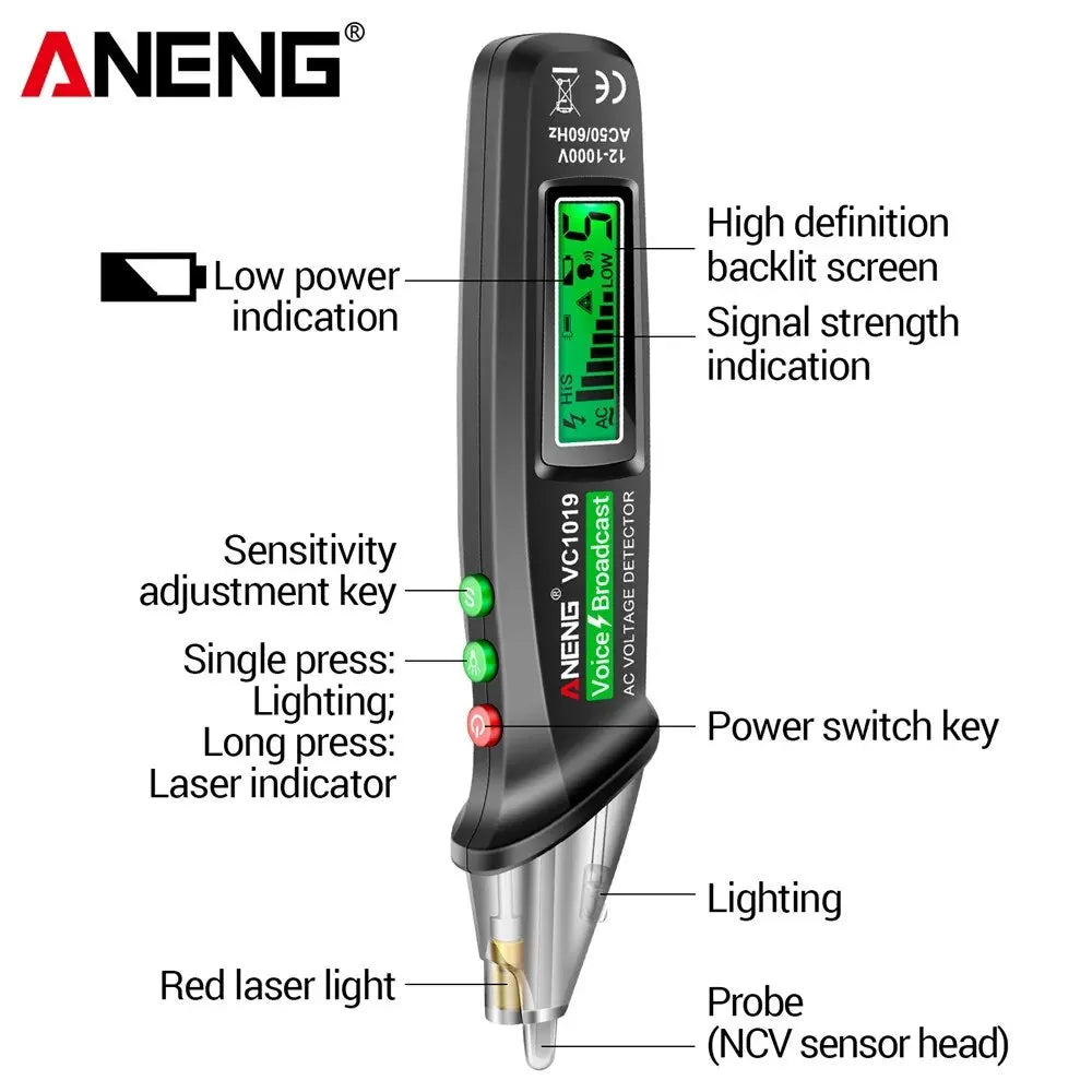 ANENG VC1019 Circuit Breaker Finder - Voice Broadcast, Infrared Sensor Positioning, Voltage Tester and Electric Wire Detector