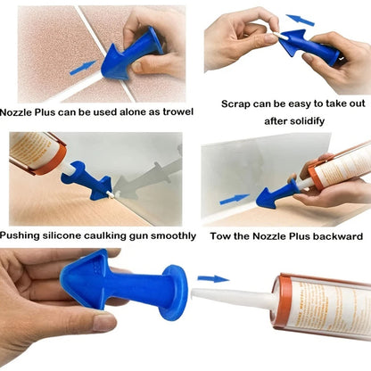 3PCS Silicone Caulk Nozzle Applicator Kit - Caulking Tools for Sealant Epoxy, Piston Nozzle Accessories