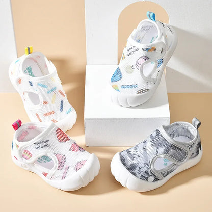 Summer Air Mesh Kids Sandals: Breathable Baby Unisex Casual Shoes 1-4T - Anti-slip Soft Sole First Walkers Lightweight Infant Shoes