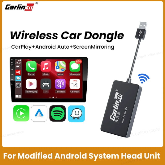 Carlinkit Wired/Wireless CarPlay and Android Auto Dongle – Mirror for Modifying Android Screen, Compatible with iOS 14 and 15