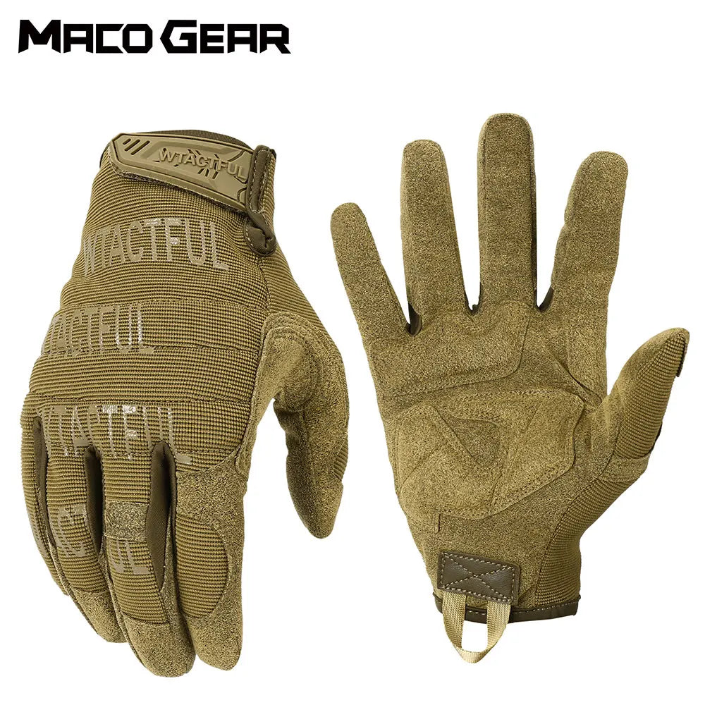 Outdoor Tactical Gloves - Touch Screen Compatible, Full Finger Anti-Skid Mittens for Training, Climbing, Shooting, Hunting, Riding and Cycling