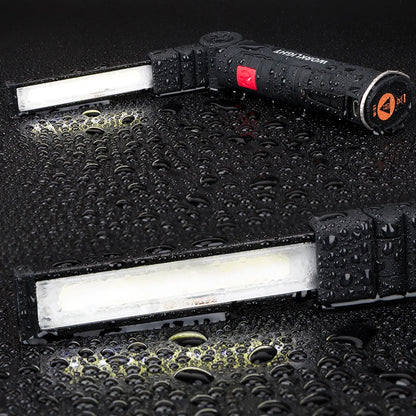 Portable COB LED Flashlight: USB Rechargeable Work Light with Magnetic Lanterna - Built-in Battery for Camping Torch