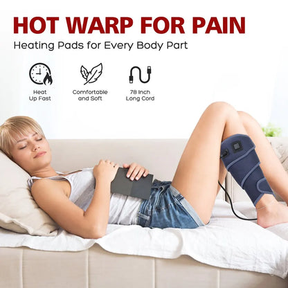 Hailicare Heating Pad Wrap: 3 Heating Settings Wristband Brace for Warm Pain Relief - Ankle Support Protector Bandage