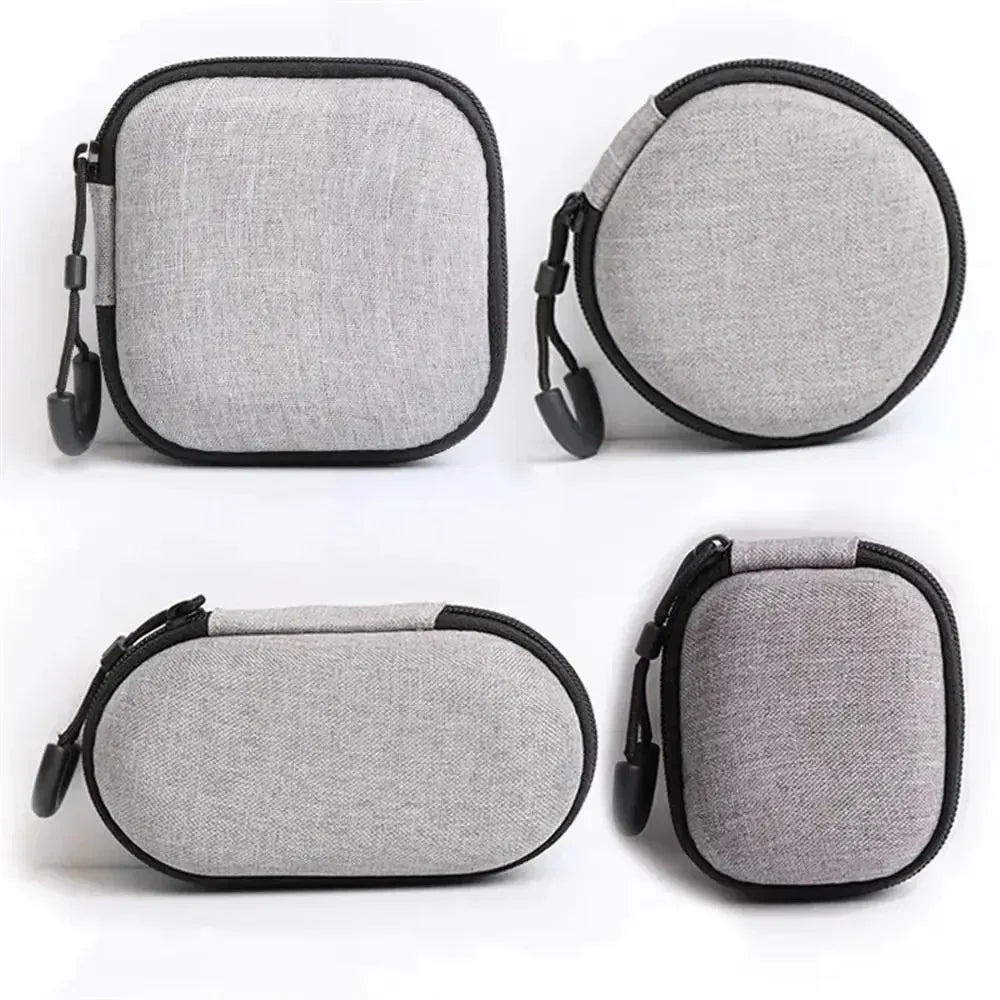 Small Earphone Storage Bag: Hard Shell Data Cable Organizer for Mini Tech Gadgets - Portable Case with Charger, U Disk Zipper Pouch