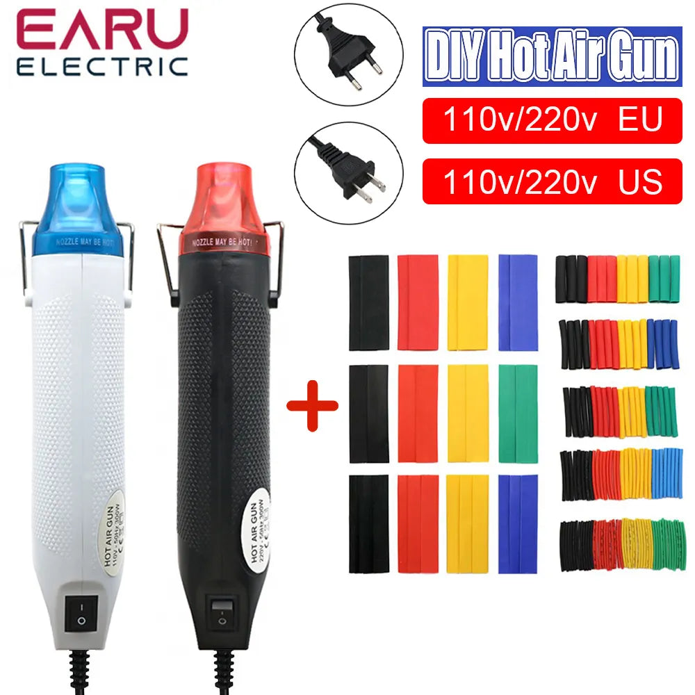 DIY Heat Gun Electric Power Tool - EU/US 110V/220V Hot Air Temperature Gun (300W) with Supporting Seat - Shrink Plastic Tool