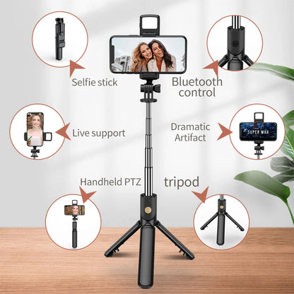 Wireless Selfie Stick Tripod Stand with Light: Bluetooth Remote Extendable Tripod for iPhone, Mobile Phone - TikTok Live Streaming