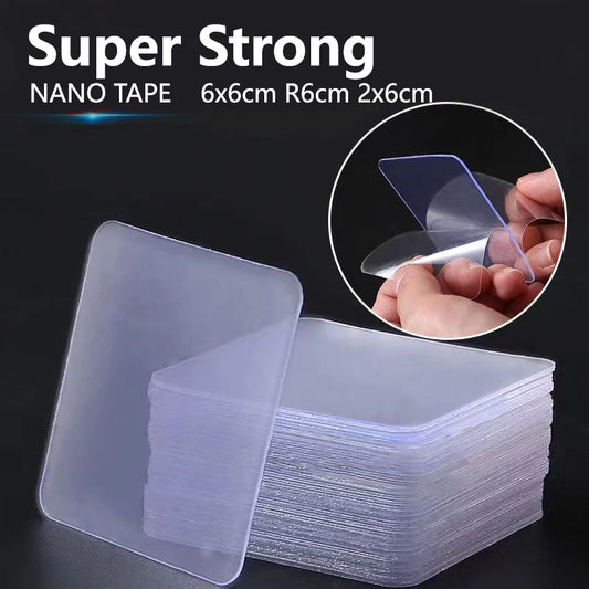 100pcs Super Strong Double-Sided Nano Tape – Transparent, Waterproof Adhesive Wall Stickers, No Traces