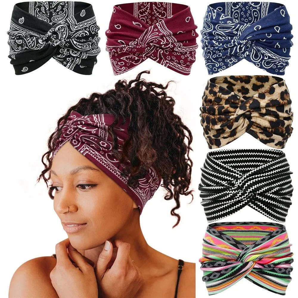 Extra Large Twisted Wide Headbands for Women: Fashionable Turban Workout Headband - Boho Yoga Hair Accessories