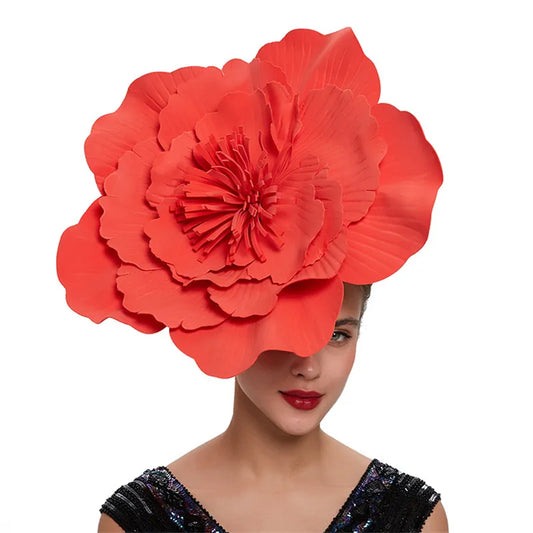 Women's Large Flower Hair Band Fascinator Hat - Bridal Makeup, Prom, Photo Shoot Hair Accessories