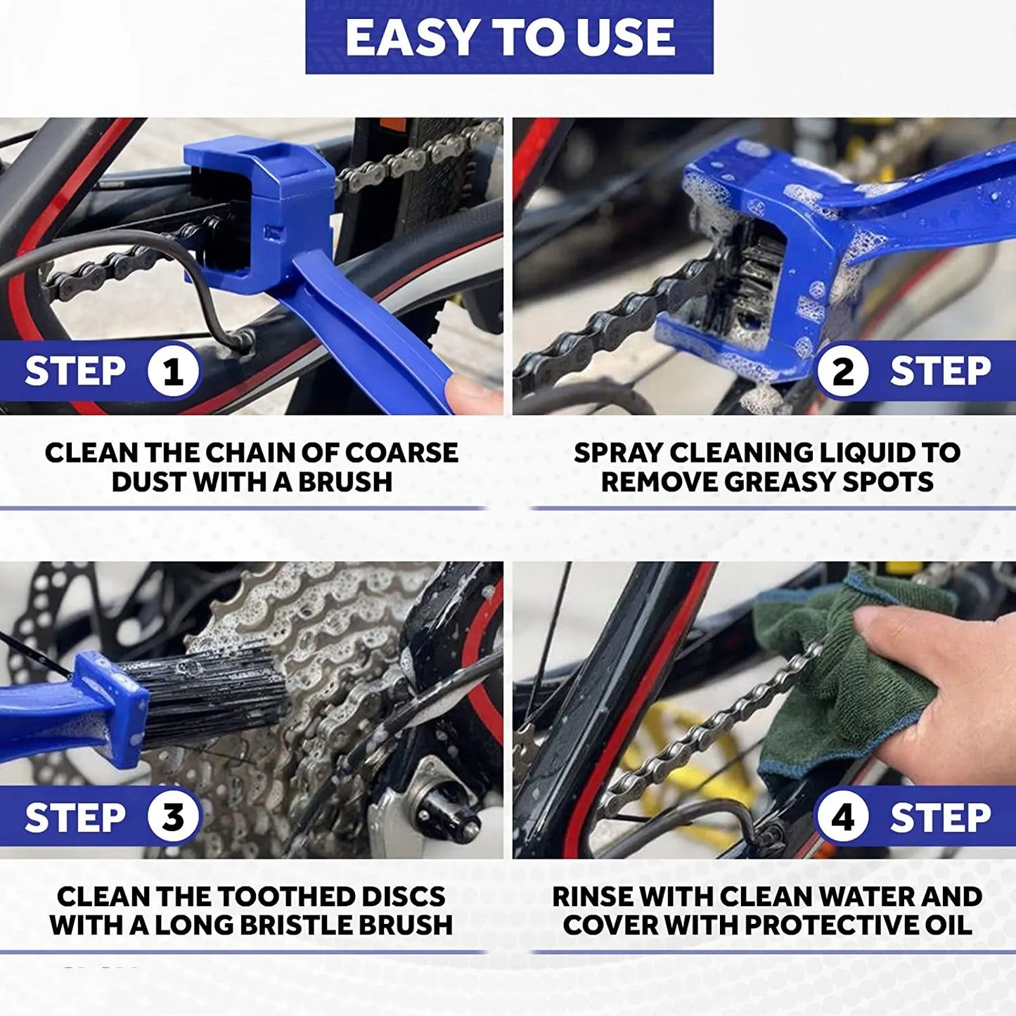 Efficient Motorcycle Chain Brush: Essential Bicycle & Electric Vehicle Cleaning Tool - Flywheel Washer for Optimal Maintenance