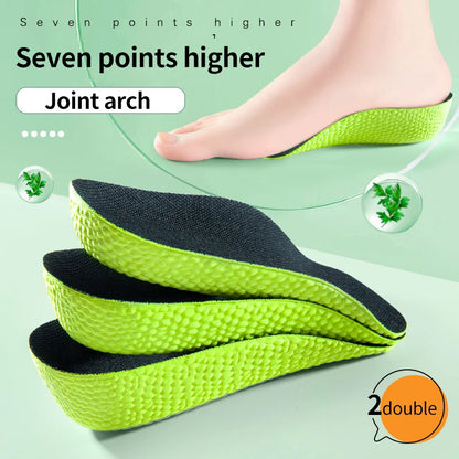 Memory Foam Height Increase Insoles – Arch Support for Men & Women, Orthopedic Shoe Pads, Flat Feet, Heel Lift for Sneakers