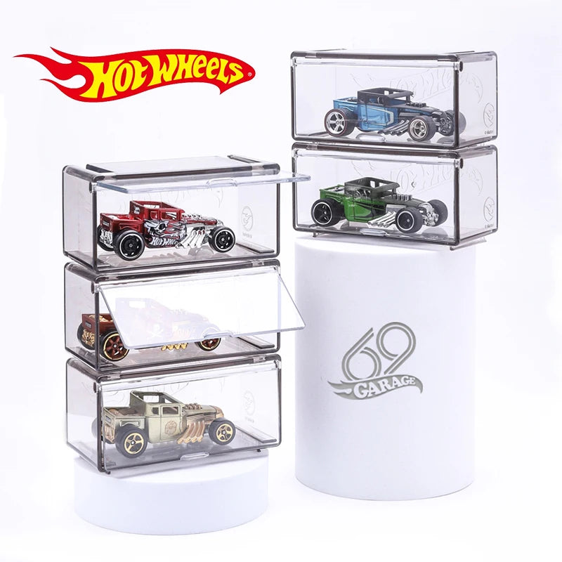 1/64 Diecast Model Car Display Box - High-Grade Storage Box with Fasteners for Hot Wheels and MiniGT (Car Not Included)