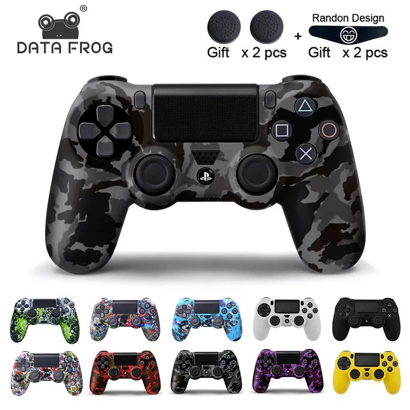 DATA FROG Soft Silicone Gel Rubber Skin Cover for PS4 Controller - Protection Case for PS4 Pro Slim Gamepad