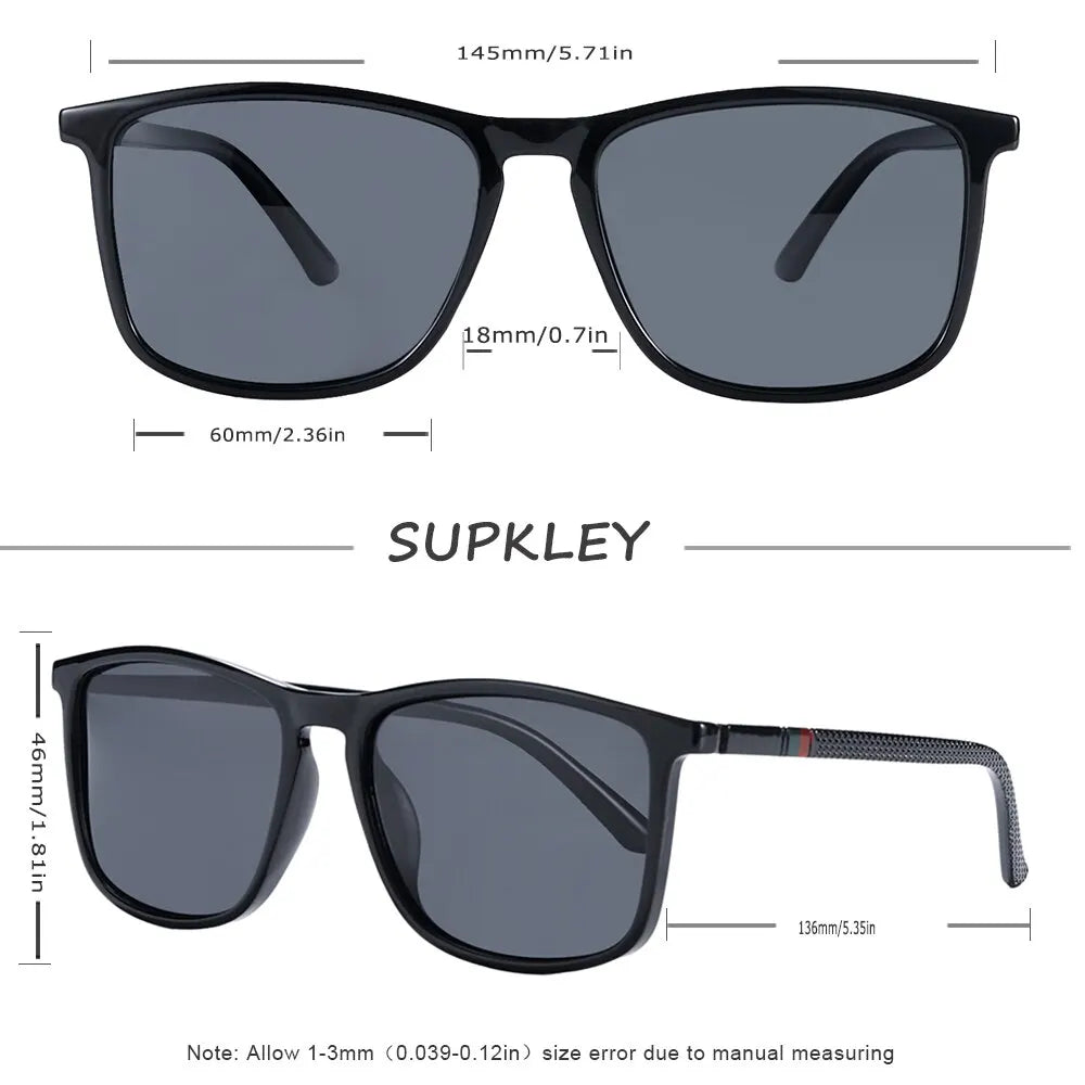 SUPKLEY Sports Sunglasses for Men: Polarized Square Sun Glasses, Comfortable Lightweight Eyewear Accessory with Original Design