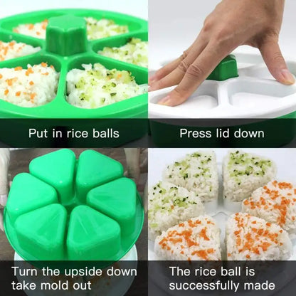 Triangular Sushi Maker Kit - DIY Onigiri Rice Ball Press and Mold for Japanese Bento Box Kitchen Tools