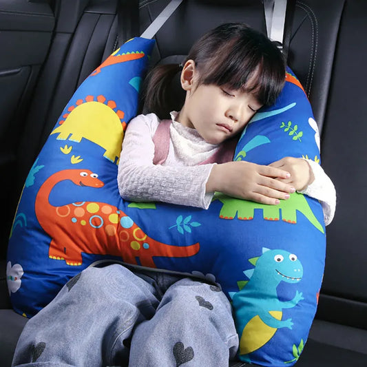 Cute Animal Pattern Kid Neck Head Support - U-Shape Children's Travel Pillow Cushion for Car Seat, Safety Neck Pillow for Kids