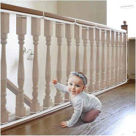 Child Safety Net for Stairs and Balconies - Durable, Multipurpose Fine Mesh Guard for Bannister and Deck Protection