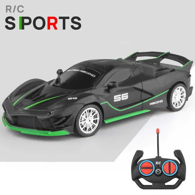 1/18 Scale RC Sports Car with LED Light - 2.4G Radio Remote Control, High-Speed Drifting Vehicle, Racing Toy for Boys and Girls